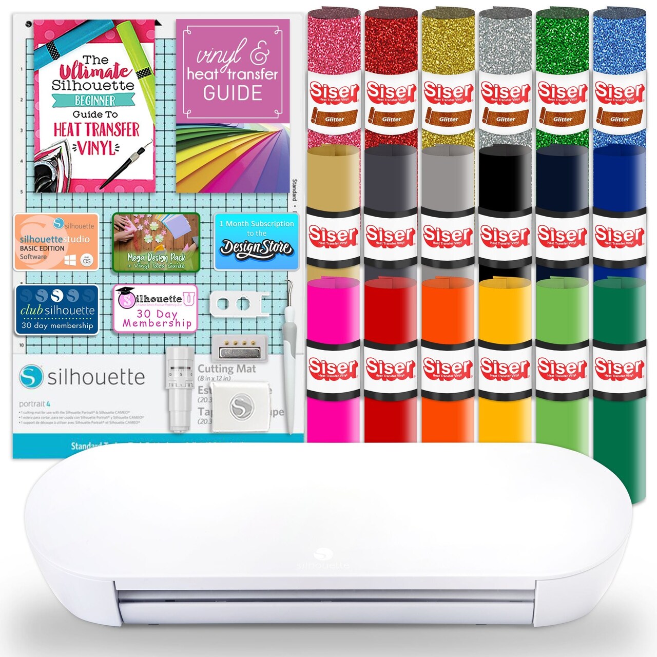 Silhouette Portrait 4 w/ Siser Heat Transfer Vinyl, Tools, and More